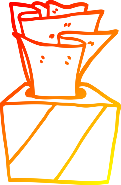 Bir insan tarafından çizilmiş bir karikatür kutusunun sıcak gradyan çizimi