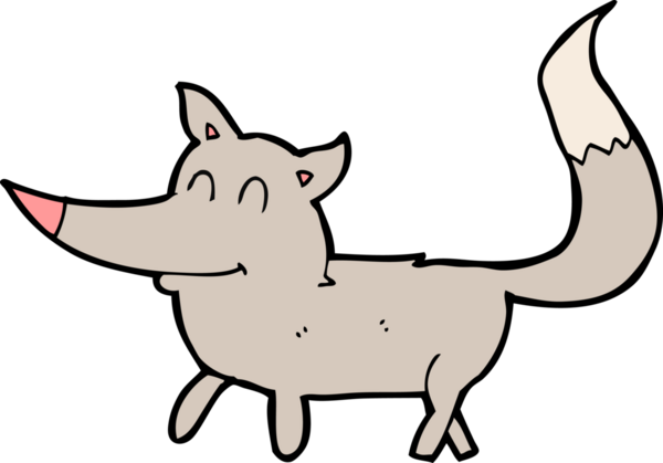 Bir insan tarafından çizilmiş küçük bir kurt.