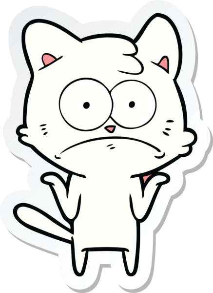 Bir insan tarafından çizilmiş karikatür asabi kedinin çıkartması.