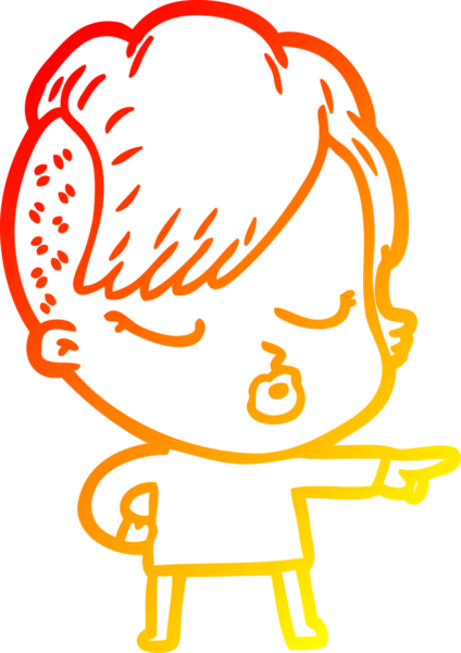 Bir insan tarafından çizilmiş güzel hippi bir çizgi film çizimi.