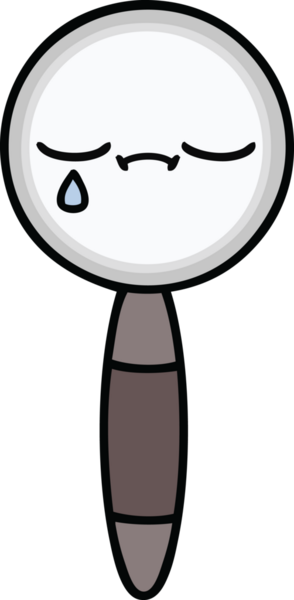 Bir insan tarafından çizilmiş bir büyüteç karikatürü.