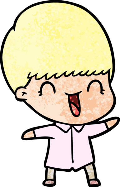 Bir insan tarafından çizilmiş mutlu çizgi film çocuğu.