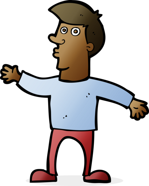 Bir insan tarafından çizilmiş endişeli bir adam.