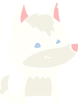 Bir insan tarafından çizilmiş düz renkli çizgi film kurdu.