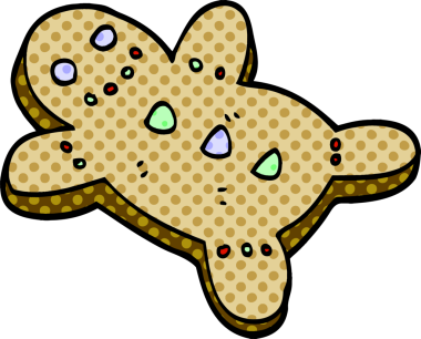 Bir insan tarafından çizilmiş karalama Noel kurabiyesi.