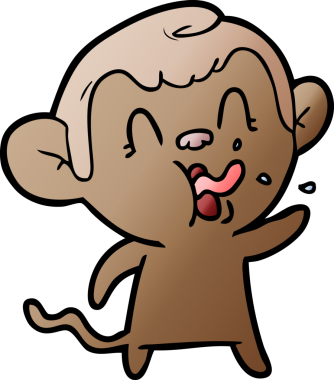 Bir insan tarafından çizilmiş çılgın çizgi film maymunu