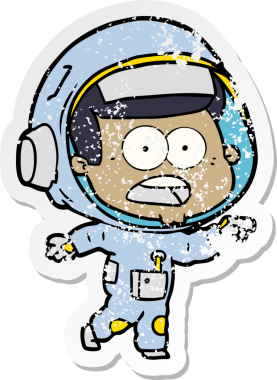 Bir karikatürün sıkıntılı çıkartması bir insan tarafından çizilmiş astronotu şaşırttı.