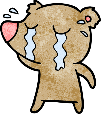 Bir insan tarafından çizilmiş ağlayan ayı.