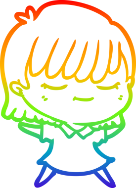 gökkuşağı gradyan çizimi bir insan tarafından çizilmiş bir karikatür kadın