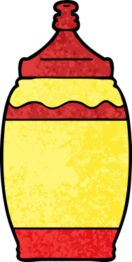 Bir insan tarafından çizilmiş ketçap şişesi.