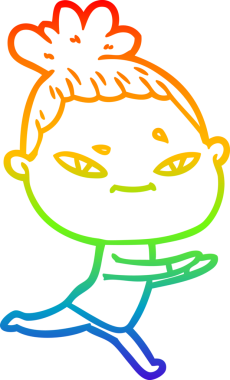 gökkuşağı gradyan çizimi bir insan tarafından çizilmiş bir karikatür kadın