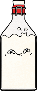 Bir insan tarafından çizilmiş eski bir süt şişesi.