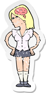 Bir insan tarafından çizilmiş zeki bir karikatürün gerilimli yapıştırması.