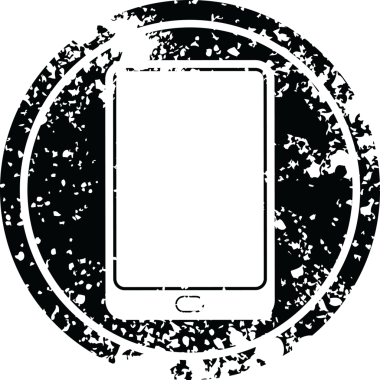 tablet bilgisayar vektör çizimi bir insan tarafından çizilmiş dairesel sıkıntı sembolü