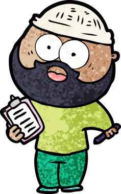 Bir insan tarafından çizilmiş karikatür sakallı adam.