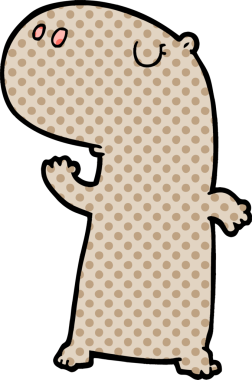 Bir insan tarafından çizilmiş su aygırı çizgi filmi.