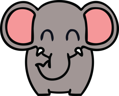 Bir insan tarafından çizilmiş garip bir karikatür fil.