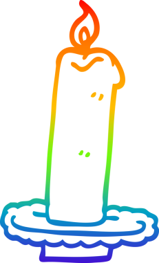 Gökkuşağı gradyan çizgi çizimi yanan cadılar bayramı mumu bir insan tarafından çizildi