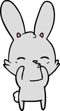 Bir insan tarafından çizilmiş meraklı tavşan çizgi filmi.