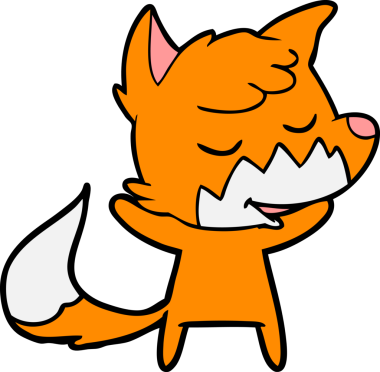 Bir insan tarafından çizilmiş tilki çizgi film karakteri