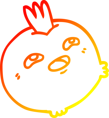 Bir insan tarafından çizilmiş mutlu bir sebze kökü çizgi çizimi.