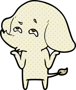 Bir insan tarafından çizilmiş karikatür fili