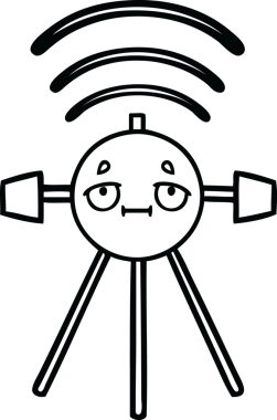 Bir insan tarafından çizilmiş bir uydu karikatürü.