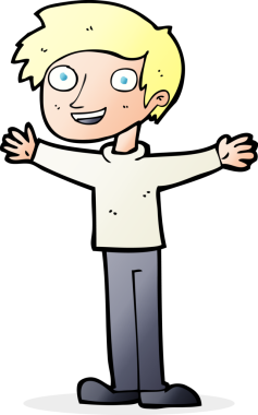 Bir insan tarafından çizilmiş karikatürist hevesli adam