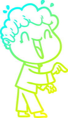 Bir insan tarafından çizilmiş mutlu bir adamın soğuk çizgi çizimi.