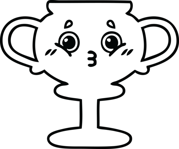 Bir insan tarafından çizilmiş bir kupanın çizgi çizimi