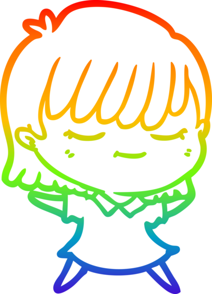 gökkuşağı gradyan çizimi bir insan tarafından çizilmiş bir karikatür kadın