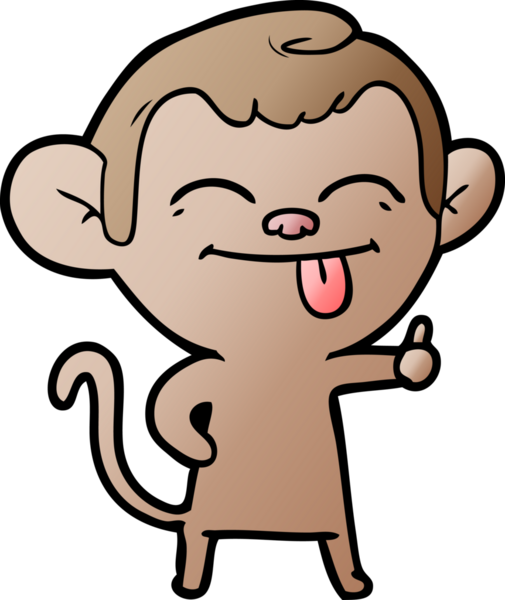 Bir insan tarafından çizilmiş komik çizgi maymun.