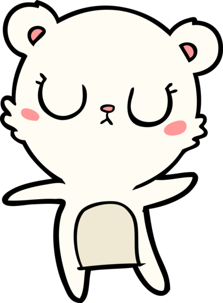 Bir insan tarafından çizilmiş barışçıl karikatür kutup ayısı