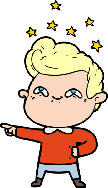 Bir insan tarafından çizilmiş heyecanlı bir çizgi film.