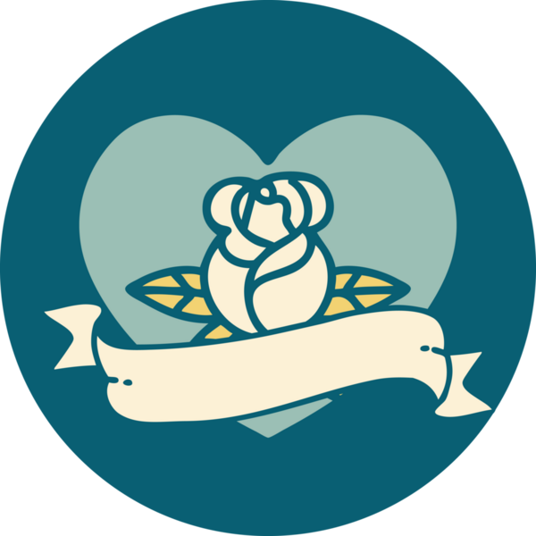 Bir insan tarafından çizilmiş bir kalbin ikonik dövme görüntüsü.