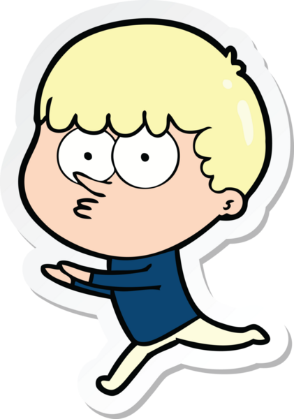 Bir insan tarafından çizilmiş, meraklı bir çocuğun çıkartması.