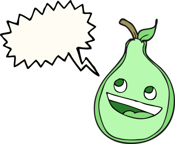 Bir insan tarafından çizilmiş serbest konuşma balonu karikatürü armudu