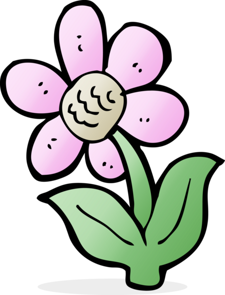 Bir insan tarafından çizilmiş karikatür çiçeği