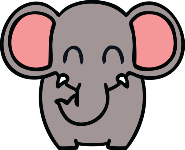 Bir insan tarafından çizilmiş garip bir karikatür fil.