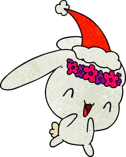 Bir insan tarafından çizilmiş kawai tavşanının el yapımı karikatürü.