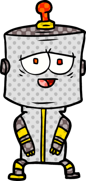 Bir insan tarafından çizilmiş çizgi film robotu