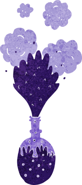 Bir insan tarafından çizilen patlayan kimyasallar.