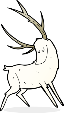 Bir insan tarafından çizilmiş beyaz bir geyik.