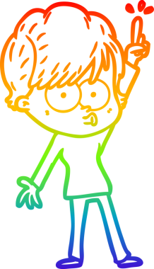 gökkuşağı gradyan çizimi bir insan tarafından çizilmiş bir karikatür kadın