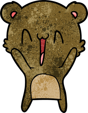 Bir insan tarafından çizilmiş mutlu ayı karikatürü