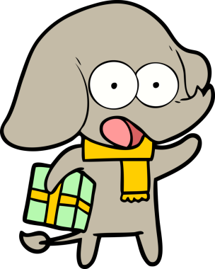 Bir insan tarafından çizilmiş şirin bir fil.