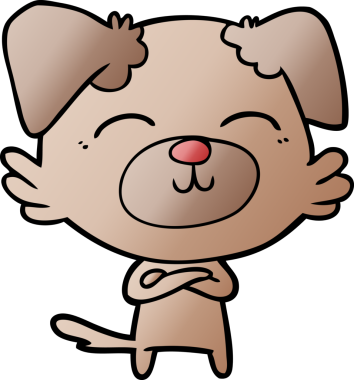 Bir insan tarafından çizilmiş çizgi film köpeği.