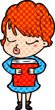 Bir insan tarafından çizilmiş gözleri kapalı çizgi film kadını.