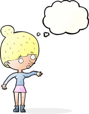 Bir insan tarafından çizilmiş düşünce balonlu bir karikatür.