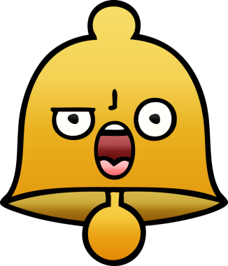 bir insan tarafından çizilmiş bir çanın gölgelenmiş karikatürü